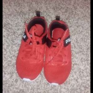 Red Black Kids Size 11 Sneakers
